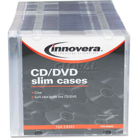 Innovera 85800 CD/DVD Polystyrene Thin Line Storage Case Clear 100/Pack 85800