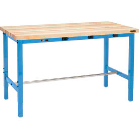 GoVets™ 48 x 30 Adjustable Height Workbench - Power Apron Maple Square Edge Blue 982BBLA606