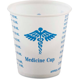 Dart® Paper Medical & Dental Graduated Cups 3oz White/Blue 100/Bag 50 Bags/Carton SCCR3