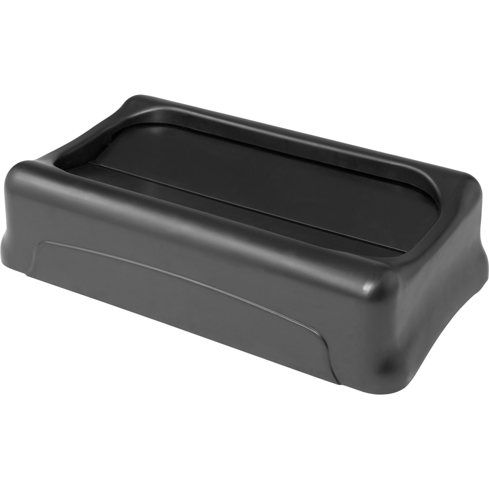 Rubbermaid Commercial Slim Jim Container Swing Lid - Rectangular - Plastic - 4 / Carton - Black MPN:267360BKCT