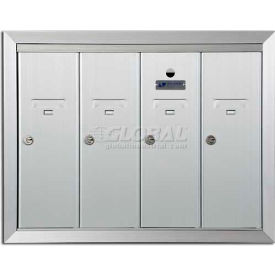 Recessed Vertical 1250 Series 4 Door Mailbox Anodized Aluminum 1250-4HA