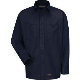 Wrangler® Men's Canvas Long Sleeve Work Shirt Navy Long-L-WS10NVLNL WS10NVLNL