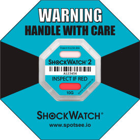 SpotSee™ ShockWatch® 2 Serialized Framed Impact Indicators 10G Range Teal 50/Box - Pkg Qty 2 46000K