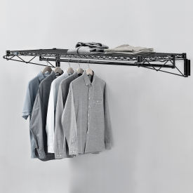 Black Coat Rack with Bars - Wall Mount - 60