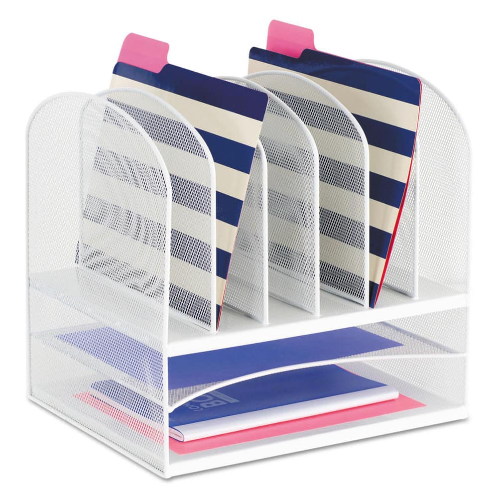 Desktop File Organizers, File Holder Type: Desk Organizer , Overall Width: 13 , Overall Depth: 11.5 , Color: White , Overall Height: 13  MPN:SAF3255WH