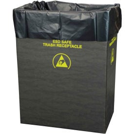 2.00 Mil Static Dissipative Trash Can Liner 10 Gallon Black Pkg. Qty. 50 - 37820 37820