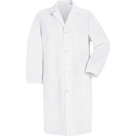 Red Kap® Men's Gripper-Front Lab Coat White Poly/Cotton L 5080WHRGL