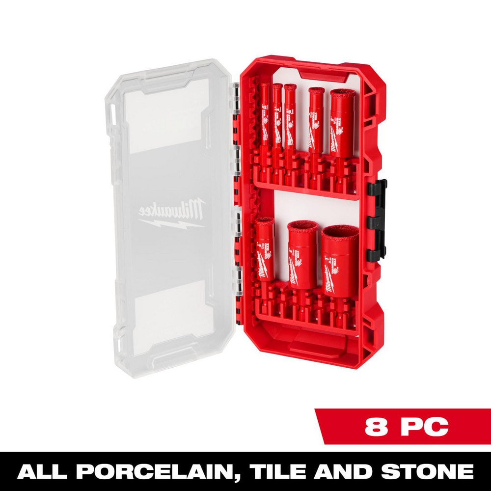 Hole Saw Kits, Minimum Saw Diameter (Decimal Inch): 3/16 , Maximum Saw Diameter (Decimal Inch): 1 , Number of Hole Saws: 8 , Maximum Cutting Depth: 1.5in  MPN:49-56-0570