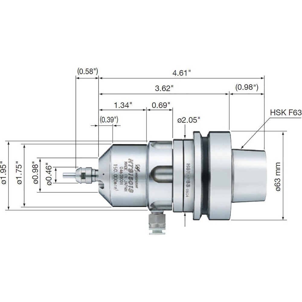 Pneumatic High-Speed Spindles, Max Tool Mounting Depth: .97 , Operating Pressure Range (psi): 44-101 , Automatic Tool Changeable: No  MPN:8282