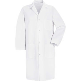 Red Kap® Men's Gripper-Front Lab Coat White Poly/Cotton 3XL 5080WHRG3XL