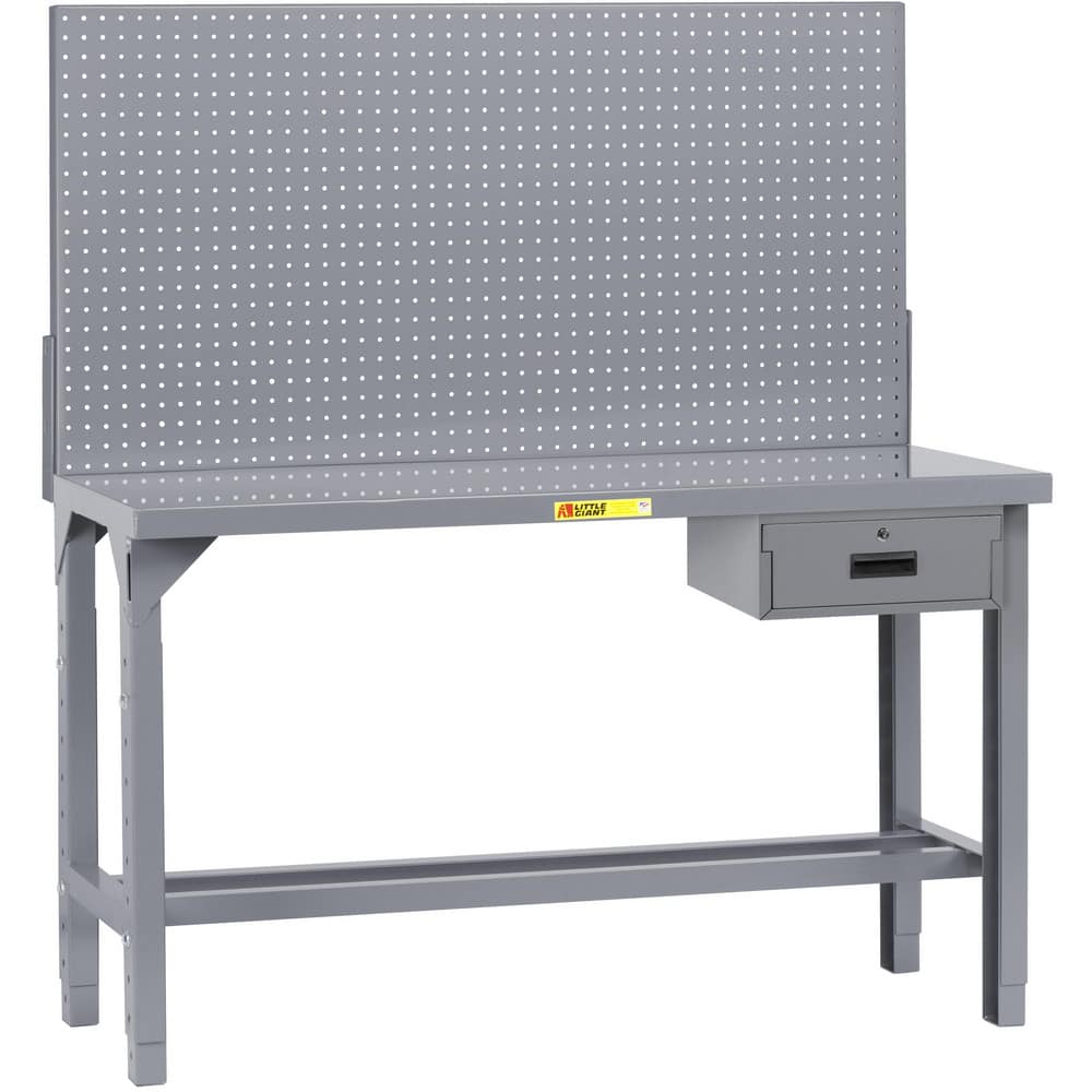 Stationary Work Benches, Tables, Bench Style: Heavy-Duty Use Workbench , Edge Type: Square , Leg Style: Adjustable Height , Depth (Inch): 30 , Color: Gray  MPN:WST1-3072AHPBDR