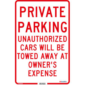 GoVets™ Private Parking Unauthorized Cars Will Be Towed... 18x12 .063 Aluminum 231AB724
