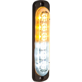 Buyers LED Rectangular Amber/Clear Low Profile Strobe Light 12V - 6 LEDs - 8891912 8891912