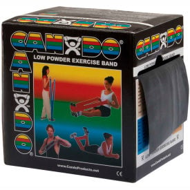 CanDo® Low Powder Exercise Band Black 50 Yard Roll 1 Roll/Box 10-5225