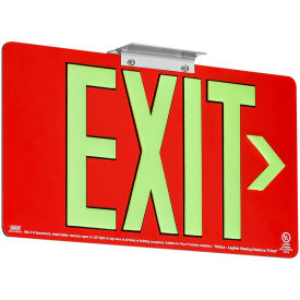 Dual-Lite DPLPM75SR Exit Sign Red Aluminum Face & Back w/ Photoluminescent Letters Single Face DPLPM75SR