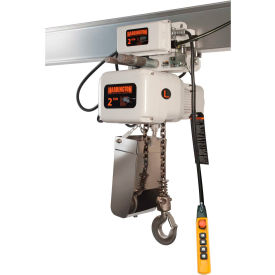 Harrington NER 1 Ton Electric Food Grade Hoist 10' Lift 14 FPM 460V NER010L-FG-10-460V