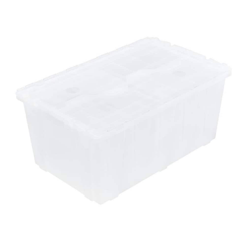 2.4 Cu Ft, 70 Lb Load Capacity Clear Polypropylene Attached-Lid Container MPN:5899934
