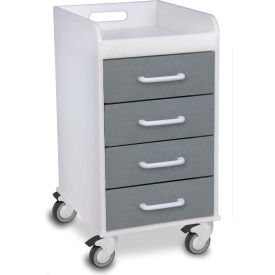 TrippNT™ Compact 4 Drawer Locking Medical Cart Silver Metallic 14