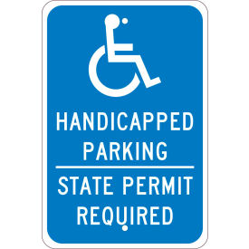 NMC TMS337J Traffic Sign Handicapped Parking Permit Required 18