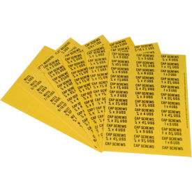 Durham Pressure Sensitive Labels 373-D705 - For Horizontal Drawer Cabinets - USS Cap Screw Sets - Pkg Qty 6 373-D705