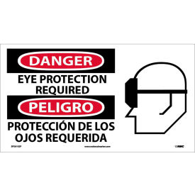 NMC™ Bilingual Vinyl Safety Sign Eye Protection Required In This Area 18