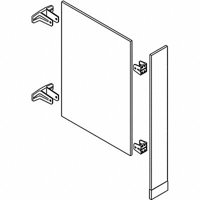 Urinal Partition w/Column Almond 7 in W MPN:7AG29