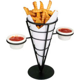 Winco WBKH-5 Single Cone Black Wire French Fryer Holder - Pkg Qty 12 WBKH-5