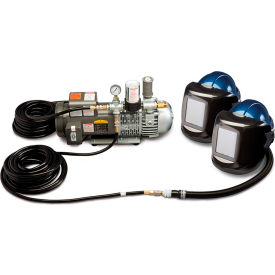 Allegro 9249-02 Supplied Air Shield & Black Welding Helmet Deluxe 2 Workers 50' Hose & #10 Lens 9249-02