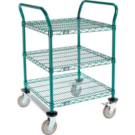 Nexel® Utility Cart 3 Shelf Poly-Green® 24