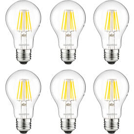 Sunlite® LED A19 Edison Light Bulb E26 Base 5.5W 600 Lumens 3000K Warm White Pack of 6 41753-NS