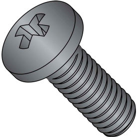 10-32X5/8  Phillips Pan Machine Screw Full Thrd 18 8 Stainless Steel Black Oxide Pkg of 2000 1110MPP188B