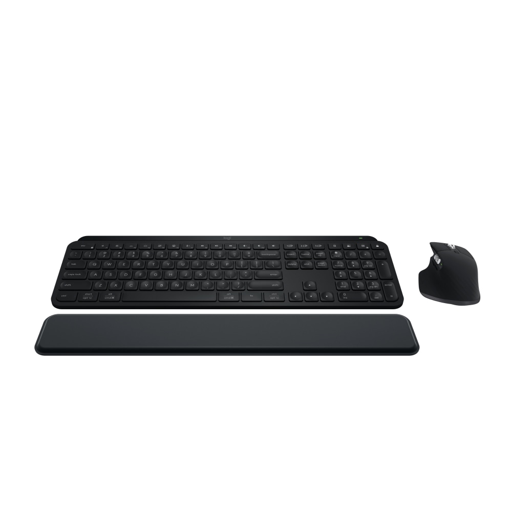 Logitech MX Keys S Wireless Keyboard And Mouse Combo With Palm Rest, Full Size, 22% Recycled, Black, 920-012274 MPN:920-012274