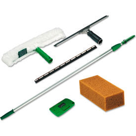 Unger® Pro Window Cleaning Kit with 8' Pole Scrubber Squeegee Scraper & Sponge Black/White PWK00