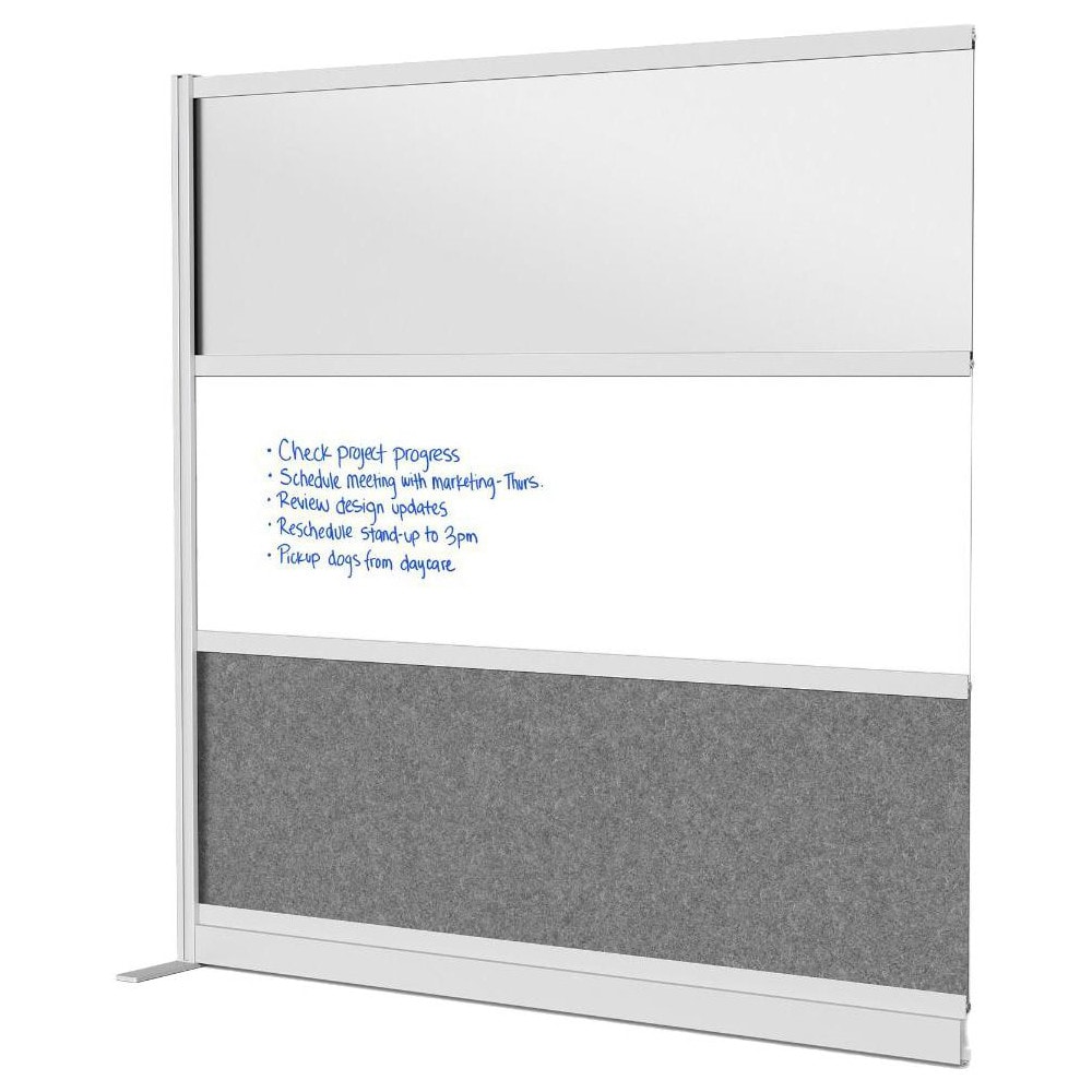 Office Cubicle Partitions, Office Cubicle Partition Type: Modular Wall Room Divider , Color: Frosted, White, Gray , Material: Aluminum  MPN:MW-7070-XWCGWG