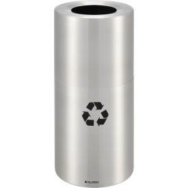 GoVets™ Aluminum Round Open Top Recycling Can 20 Gallon Satin Clear 716R240