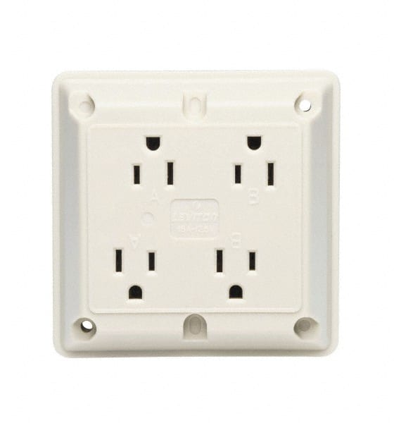 Straight Blade Fourplex Receptacle: NEMA 5-15R, 15 Amps, Self-Grounding MPN:HBL415