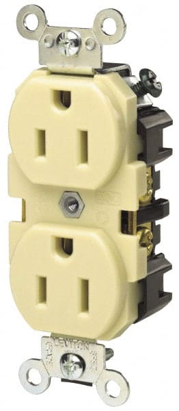 Straight Blade Duplex Receptacle: NEMA 5-15R, 15 Amps, Self-Grounding MPN:HBL5262GY