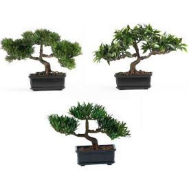 Nearly Natural 12'' Bonsai Silk Plant Collection (Set of 3) 4121