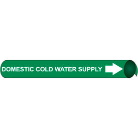 NMC™ Precoiled & Strap-On Pipe Marker Domestic Cold Water Supply Fits 1-1/8