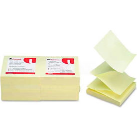 Universal One® Fan-Folded Pop-Up Notes 3 x 3 Yellow 12 100-Sheet Pads/Pack UNV35664