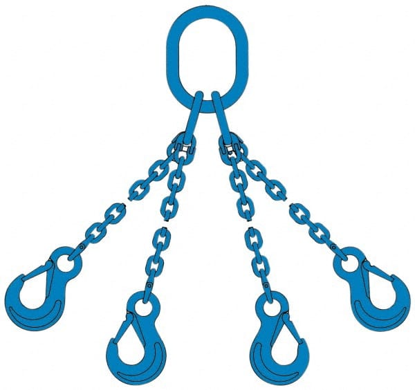 Chain Sling: 10' Long, 17,900 lb Vertical, Steel MPN:13G120QOS/10