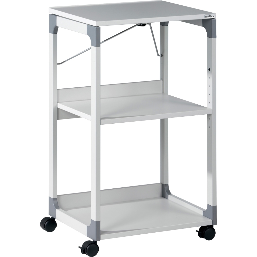 DURABLE System Overhead/Beamer Trolley - 3 x Shelf(ves) - 34.7in Height x 20in Width x 17in Depth - Metal, Plastic, Fiberglass, Resin, Steel - Gray MPN:370110