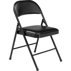 Interion® Folding Chair Vinyl Black - Pkg Qty 4 863BK607