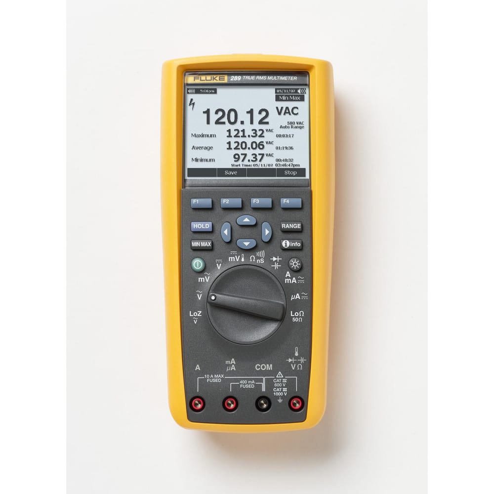 Multimeters, Maximum DC Voltage: 1000 , Maximum AC Voltage: 1000 , Maximum AC Current (A): 10 , Temp Measurement Range (C): -200 to 1350 degree  MPN:FLUKE-289 CAL