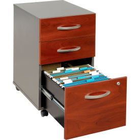 Bush Furniture Three Drawer File Cabinet (Unassembled) - Hansen Cherry - Series C WC244-53