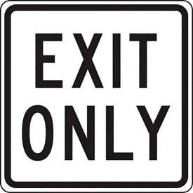 AccuformNMC™ Exit Only Traffic Sign EGP Reflective Aluminum 18