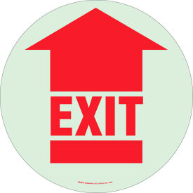 Brady® 49061 BradyGlo Floor Exit Sign Red on Glow in the Dark Polyester 17