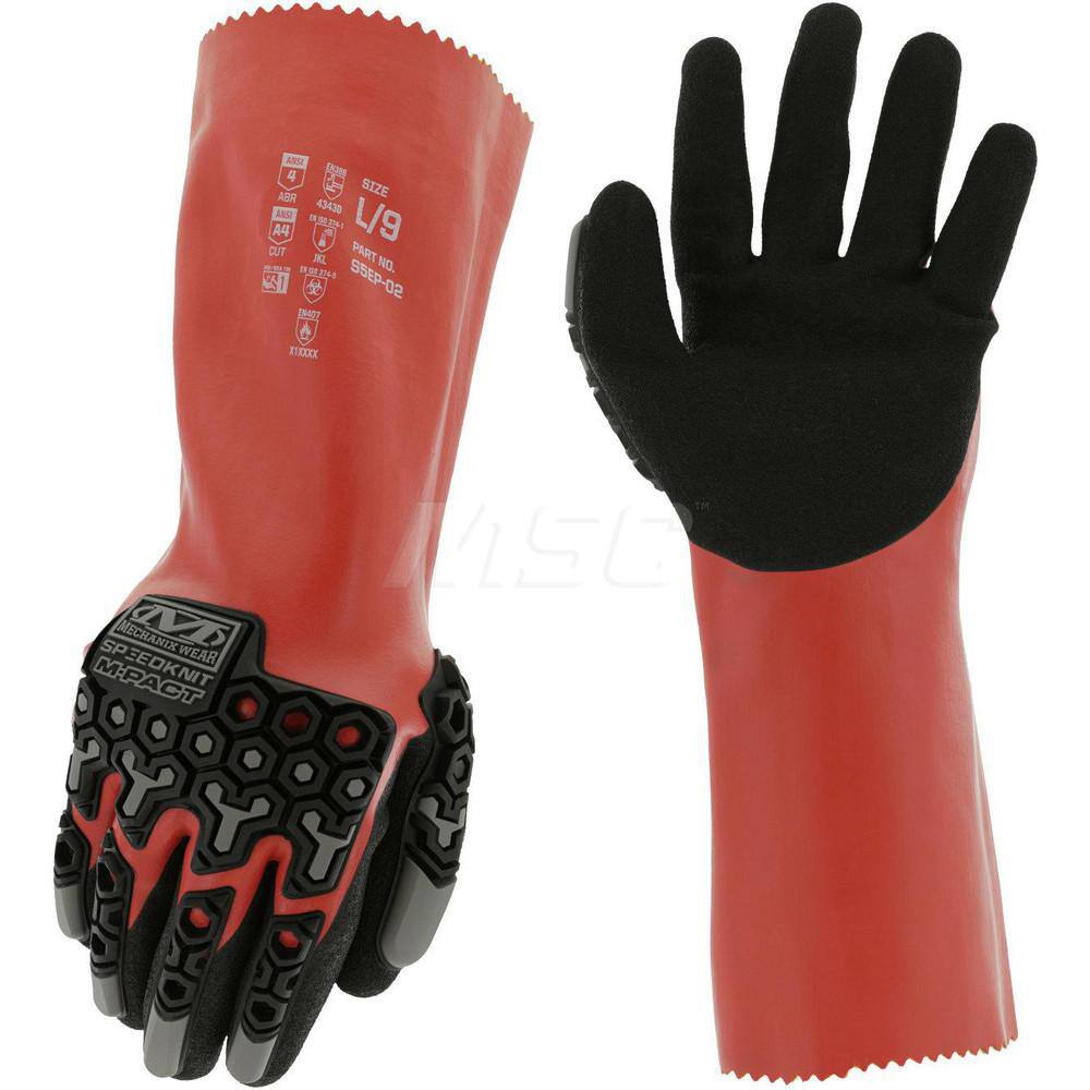 Chemical Resistant Gloves: Medium, 43 mil Thick, Sandy Nitrile-Coated, HPPE & Glass, Unsupported MPN:S5EP-02-008