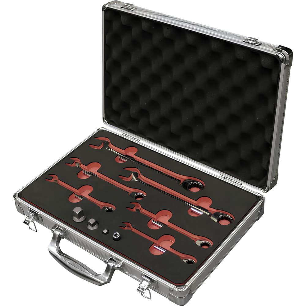 Wrench Sets, System Of Measurement: Imperial , Size Range: 5/16 in - 3/4 in , Container Type: Metal Case, Foam Inserts , Wrench Size: 5/16 to 3/4  MPN:51453