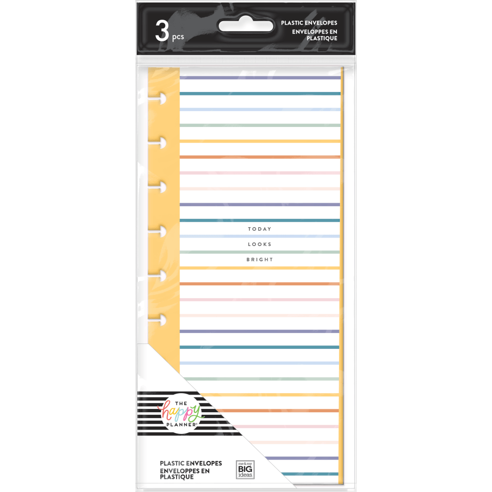 Happy Planner Today Looks Bright Envelopes, 4-1/4in x 9-1/4in, Multicolor, Pack Of 3 Envelopes (Min Order Qty 8) MPN:AF2PE3-004